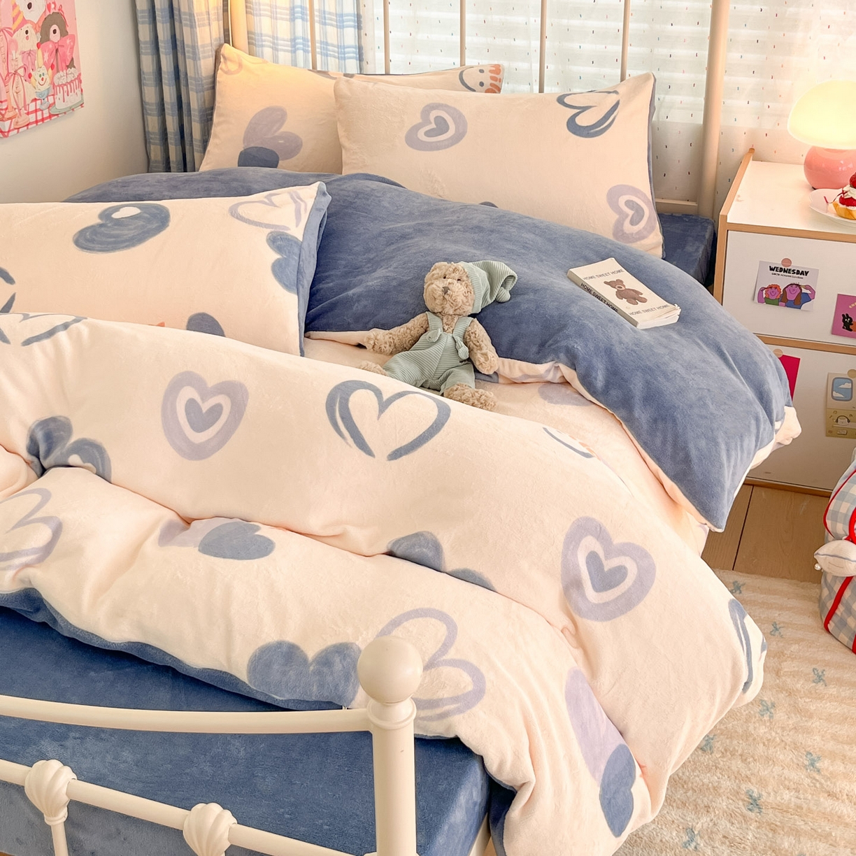 贝扬思家纺 2025新款软fufu加厚保暖可爱系牛奶绒宿舍床套件系列（小红书推荐）（提供买家秀） 蜡笔心
