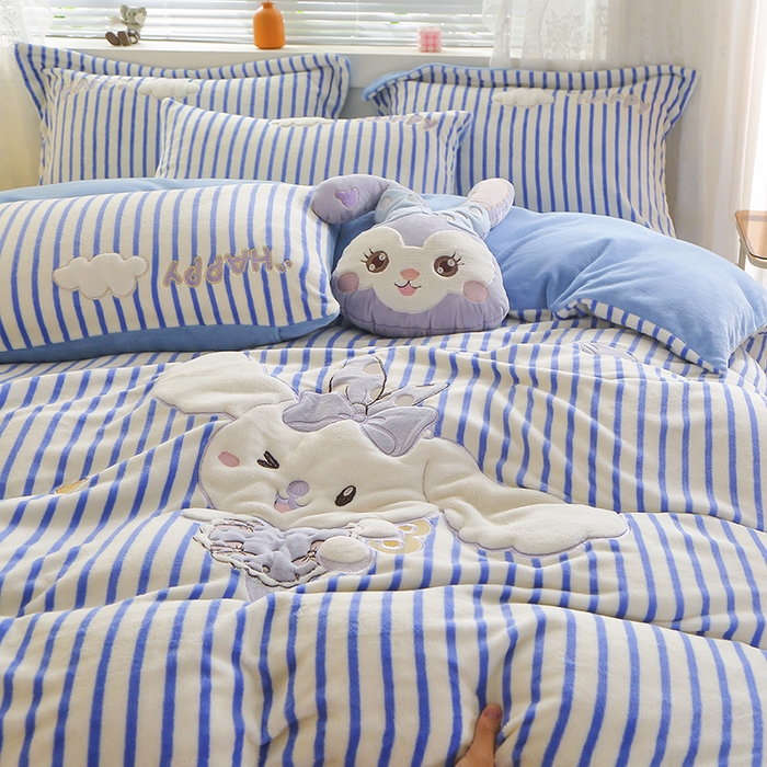 91家纺网 家纺一手货源 找家纺 （总）美洲琳 2025新款卡通牛奶绒高克重四件套