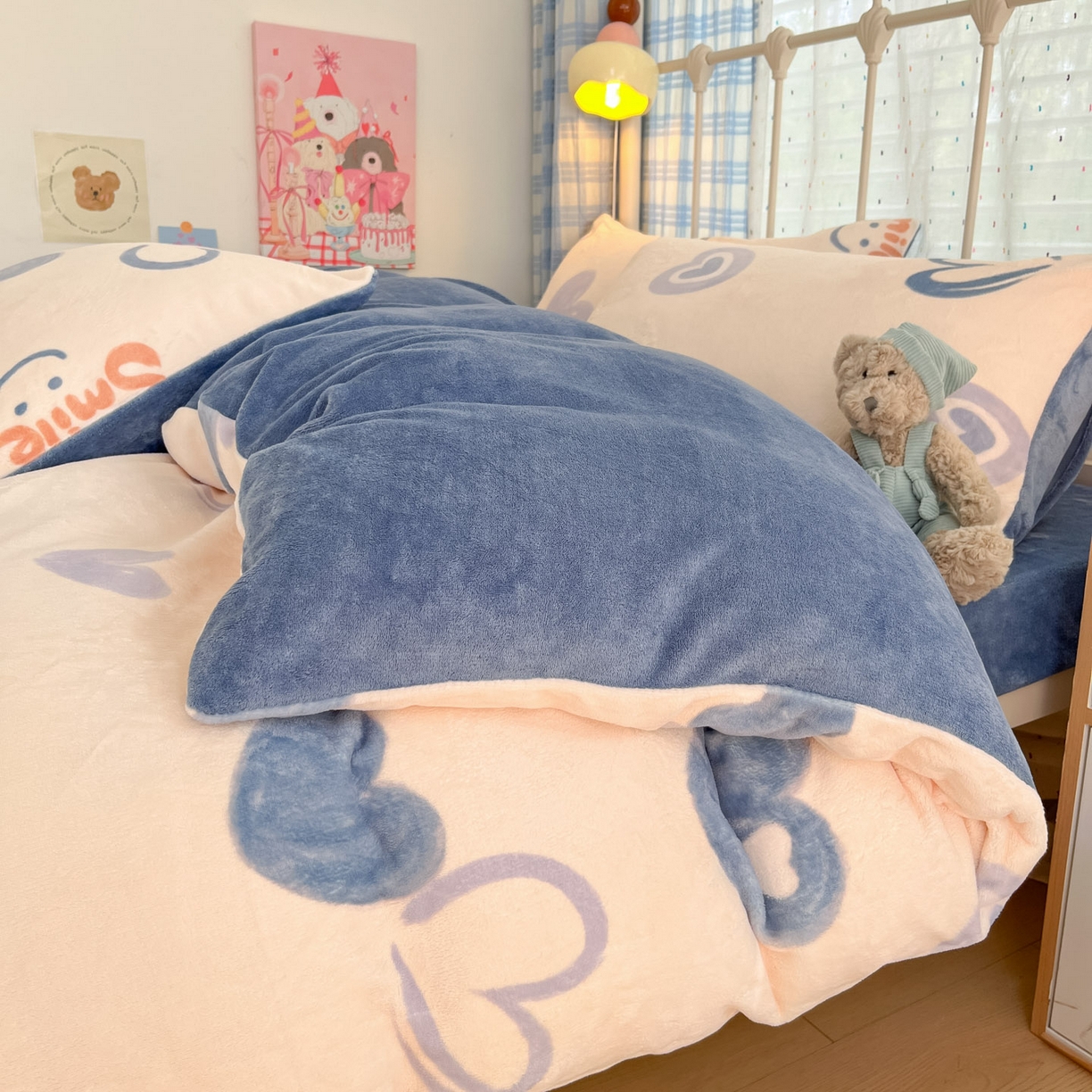 91家纺网 家纺一手货源 找家纺 贝扬思家纺 2025新款软fufu加厚保暖可爱系牛奶绒宿舍床套件系列（小红书推荐）（提供买家秀） 蜡笔心