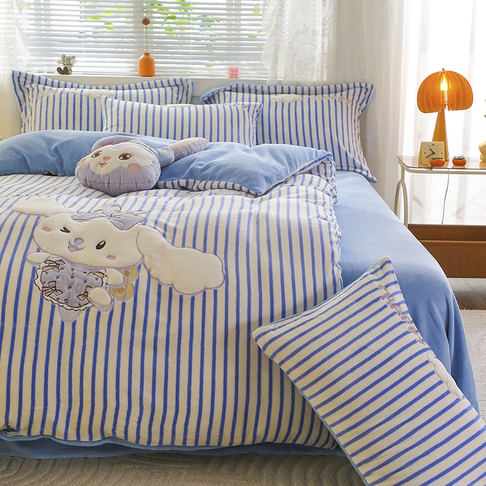 91家纺网 家纺一手货源 找家纺 （总）美洲琳 2025新款卡通牛奶绒高克重四件套