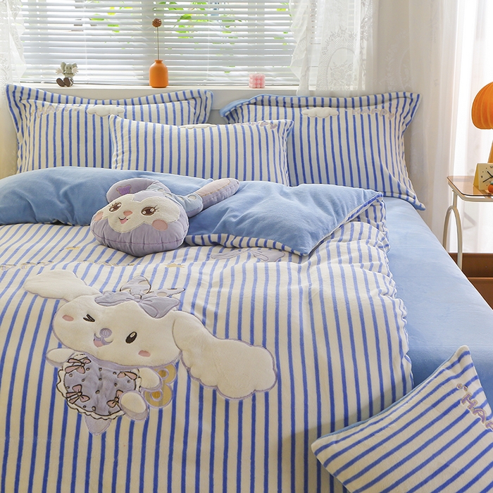 91家纺网 家纺一手货源 找家纺 （总）美洲琳 2025新款卡通牛奶绒高克重四件套