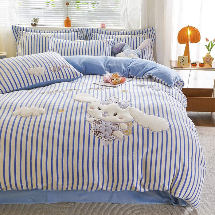 91家纺网 家纺一手货源 找家纺 （总）美洲琳 2025新款卡通牛奶绒高克重四件套