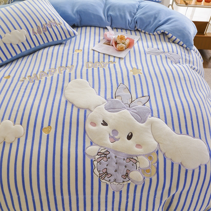 91家纺网 家纺一手货源 找家纺 （总）美洲琳 2025新款卡通牛奶绒高克重四件套