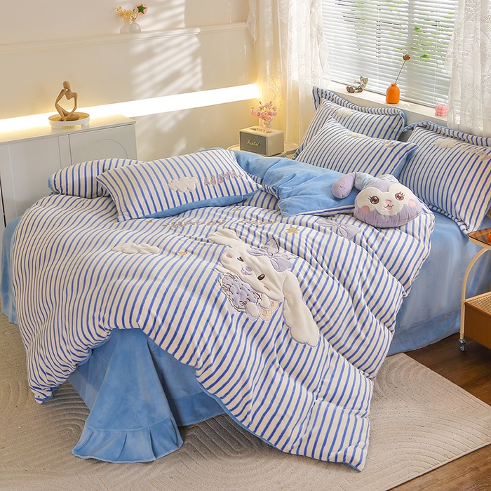 91家纺网 家纺一手货源 找家纺 （总）美洲琳 2025新款卡通牛奶绒高克重四件套