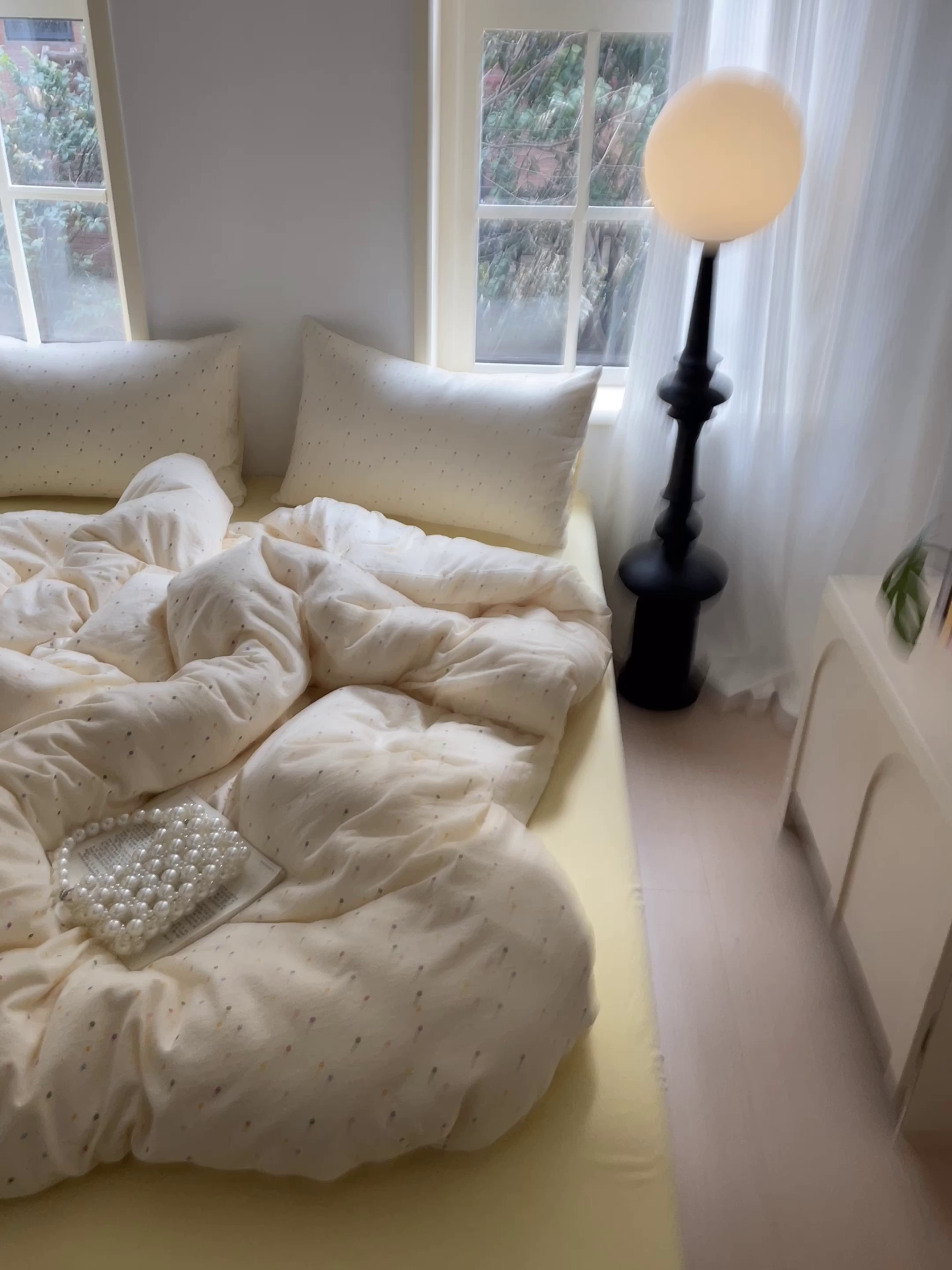 91家纺网 家纺一手货源 找家纺 铺尚美家纺 2025新款云感提花双层纱系列 小波点