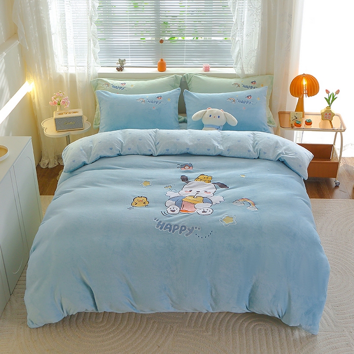 91家纺网 家纺一手货源 找家纺 （总）美洲琳 2025新款卡通牛奶绒高克重四件套