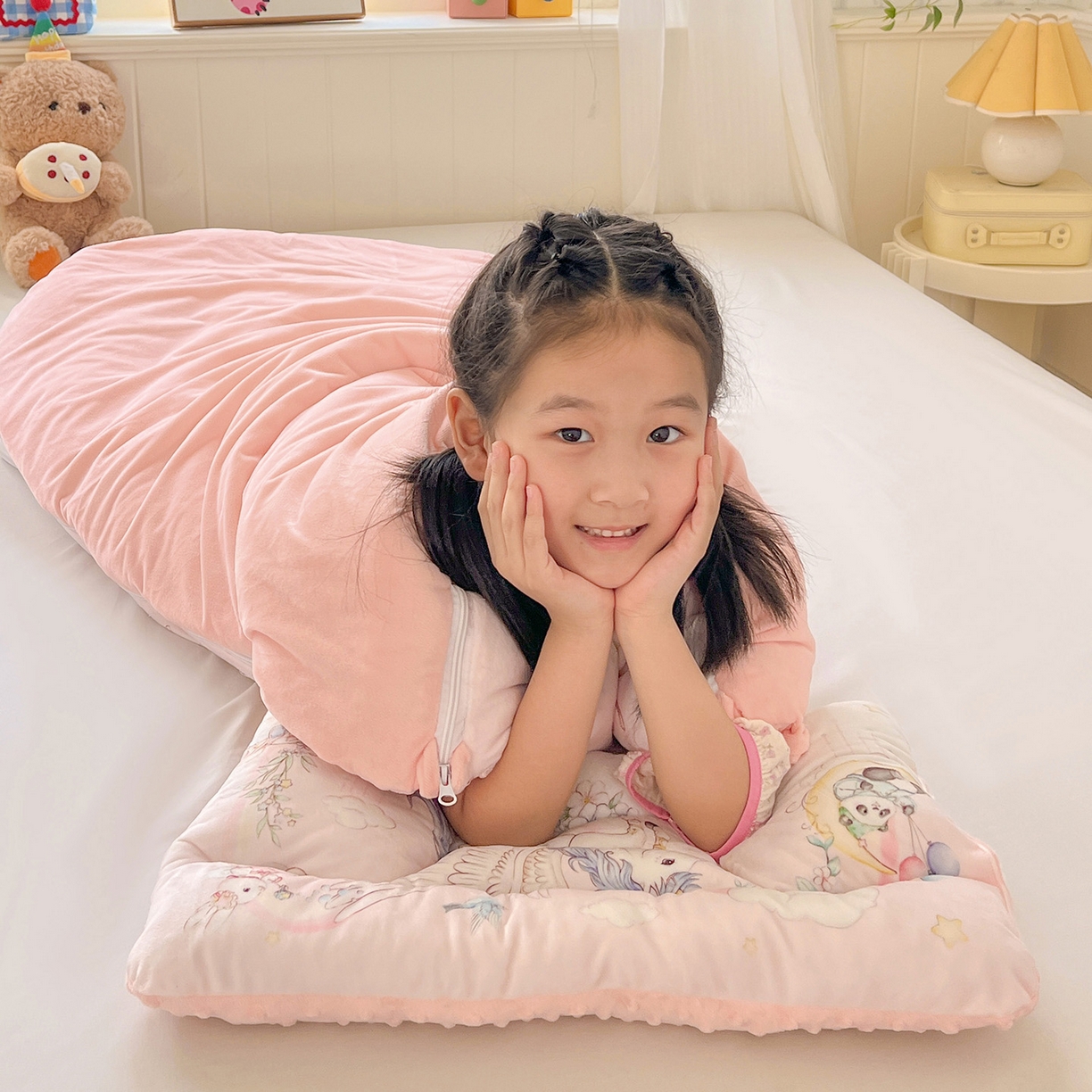 91家纺网 家纺一手货源 找家纺 （总）沁童儿童用品店 2025新款小环抱MAX防踢被儿童被被子被芯