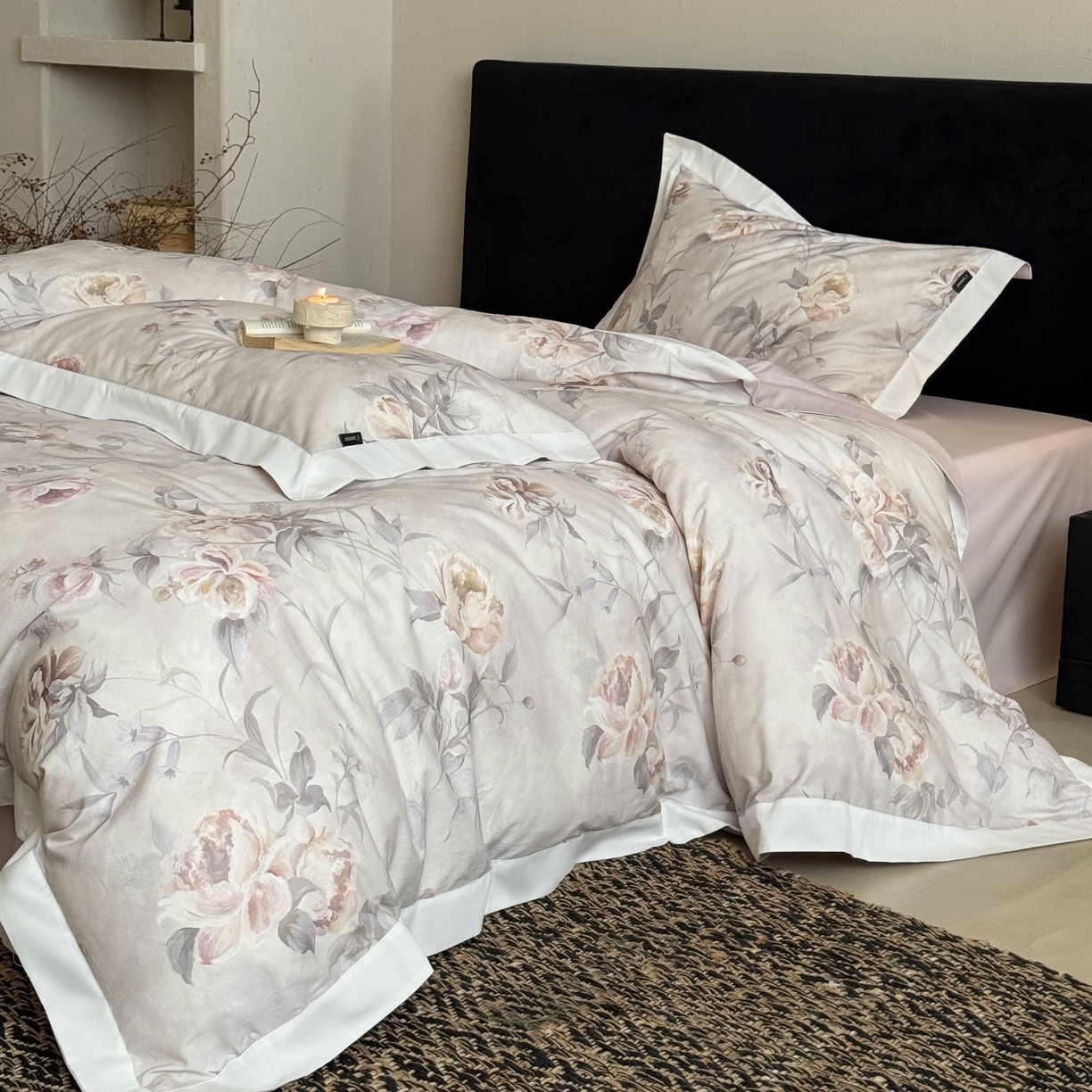 91家纺网 家纺一手货源 找家纺 （总）鹿班家居 2025新款100S全棉纯棉磨毛数码印花四件套-云水谣（标准会员-20元）