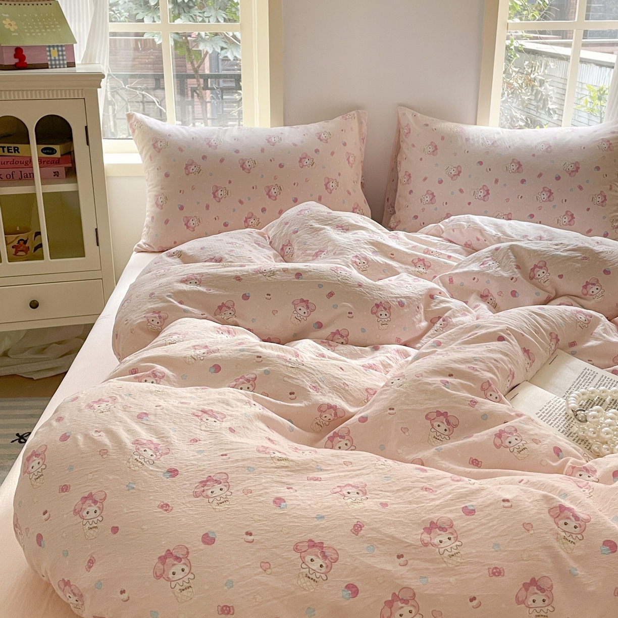 91家纺网 家纺一手货源 找家纺 铺尚美家纺 2025新款云感提花双层纱系列 小美冰激凌