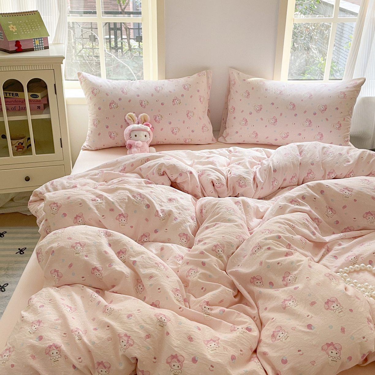 91家纺网 家纺一手货源 找家纺 铺尚美家纺 2025新款云感提花双层纱系列 小美冰激凌