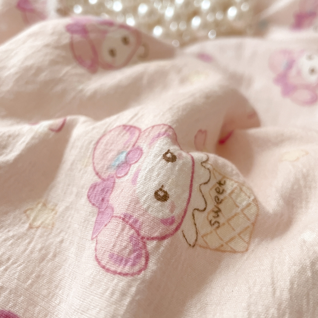 91家纺网 家纺一手货源 找家纺 铺尚美家纺 2025新款云感提花双层纱系列 小美冰激凌