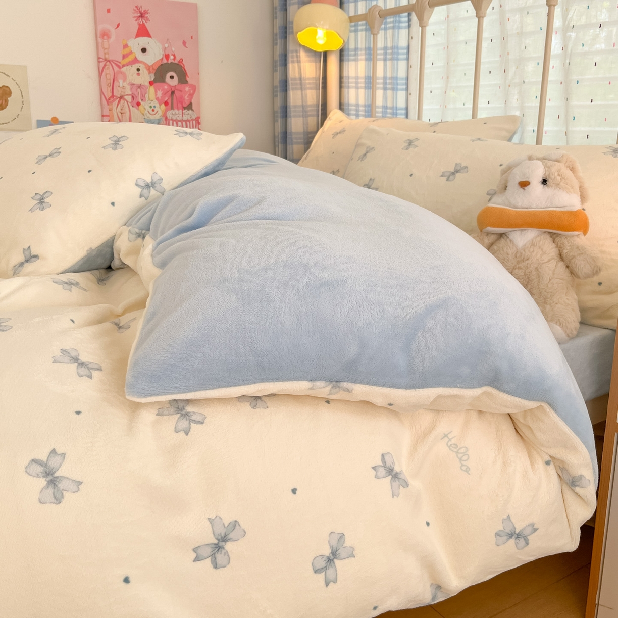 91家纺网 家纺一手货源 找家纺 贝扬思家纺 2025新款软fufu加厚保暖可爱系牛奶绒宿舍床套件系列（小红书推荐）（提供买家秀） 梦幻