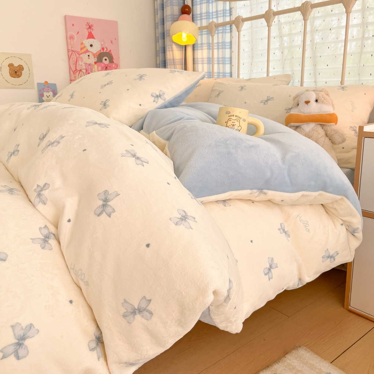 91家纺网 家纺一手货源 找家纺 贝扬思家纺 2025新款软fufu加厚保暖可爱系牛奶绒宿舍床套件系列（小红书推荐）（提供买家秀） 梦幻