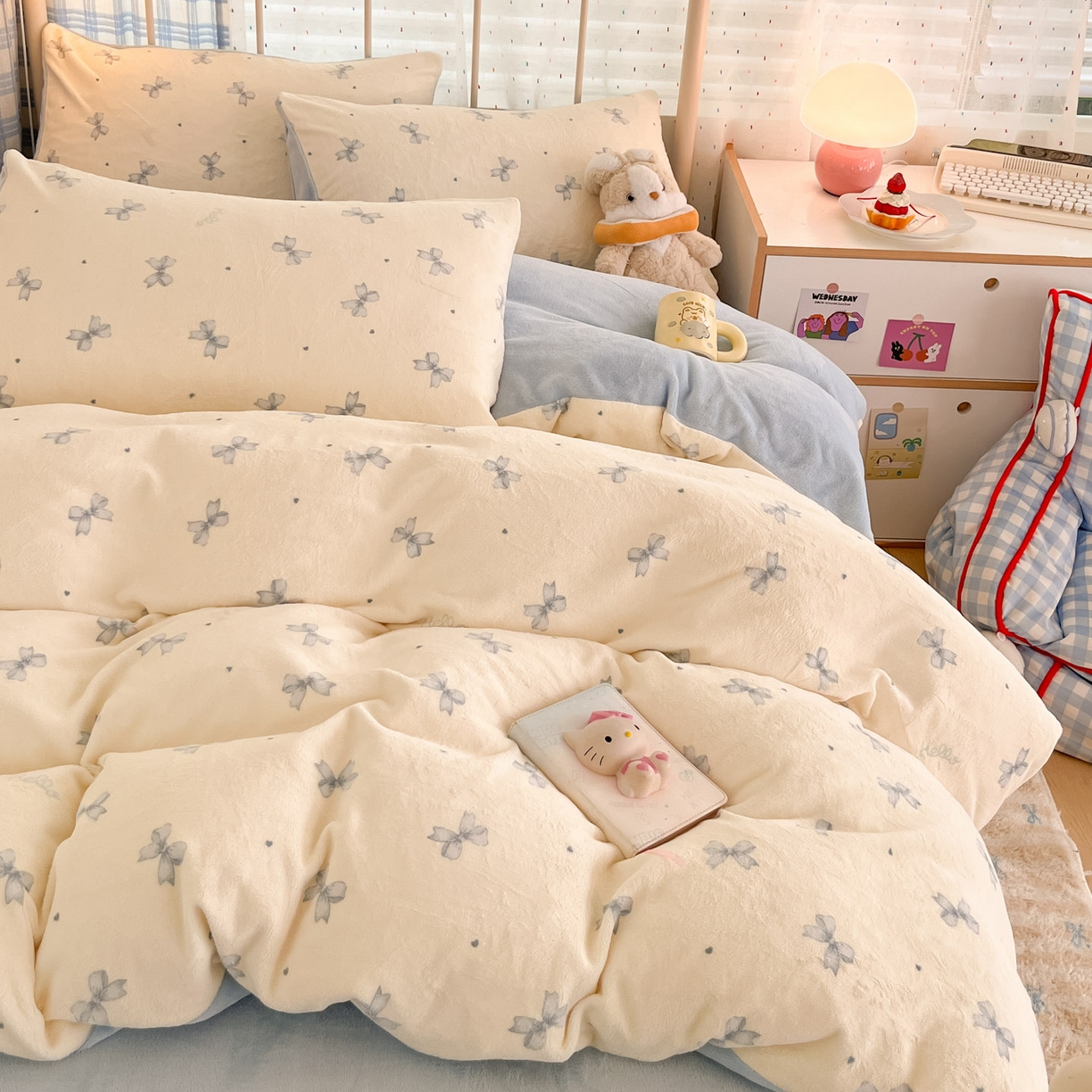 91家纺网 家纺一手货源 找家纺 贝扬思家纺 2025新款软fufu加厚保暖可爱系牛奶绒宿舍床套件系列（小红书推荐）（提供买家秀） 梦幻