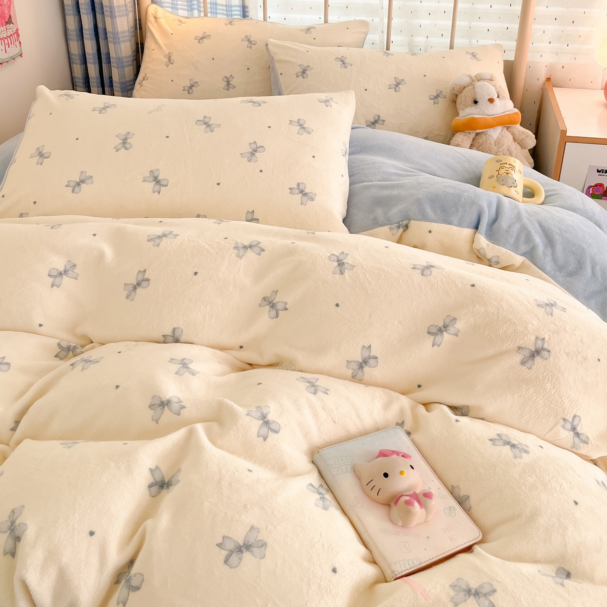 91家纺网 家纺一手货源 找家纺 贝扬思家纺 2025新款软fufu加厚保暖可爱系牛奶绒宿舍床套件系列（小红书推荐）（提供买家秀） 梦幻