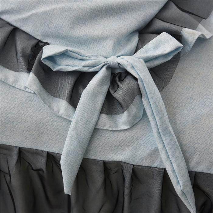 91家纺网 家纺一手货源 找家纺 后庭寝室 2025新款纯色磨毛黑蕾丝四件套-秘密花园 秘密花园-纳瓦拉蓝