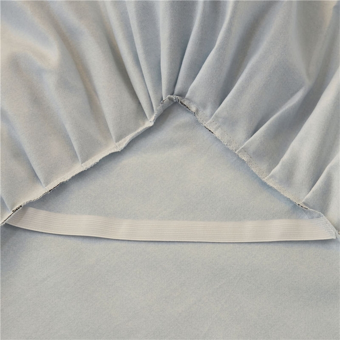 91家纺网 家纺一手货源 找家纺 后庭寝室 2025新款纯色磨毛黑蕾丝四件套-秘密花园 秘密花园-纳瓦拉蓝