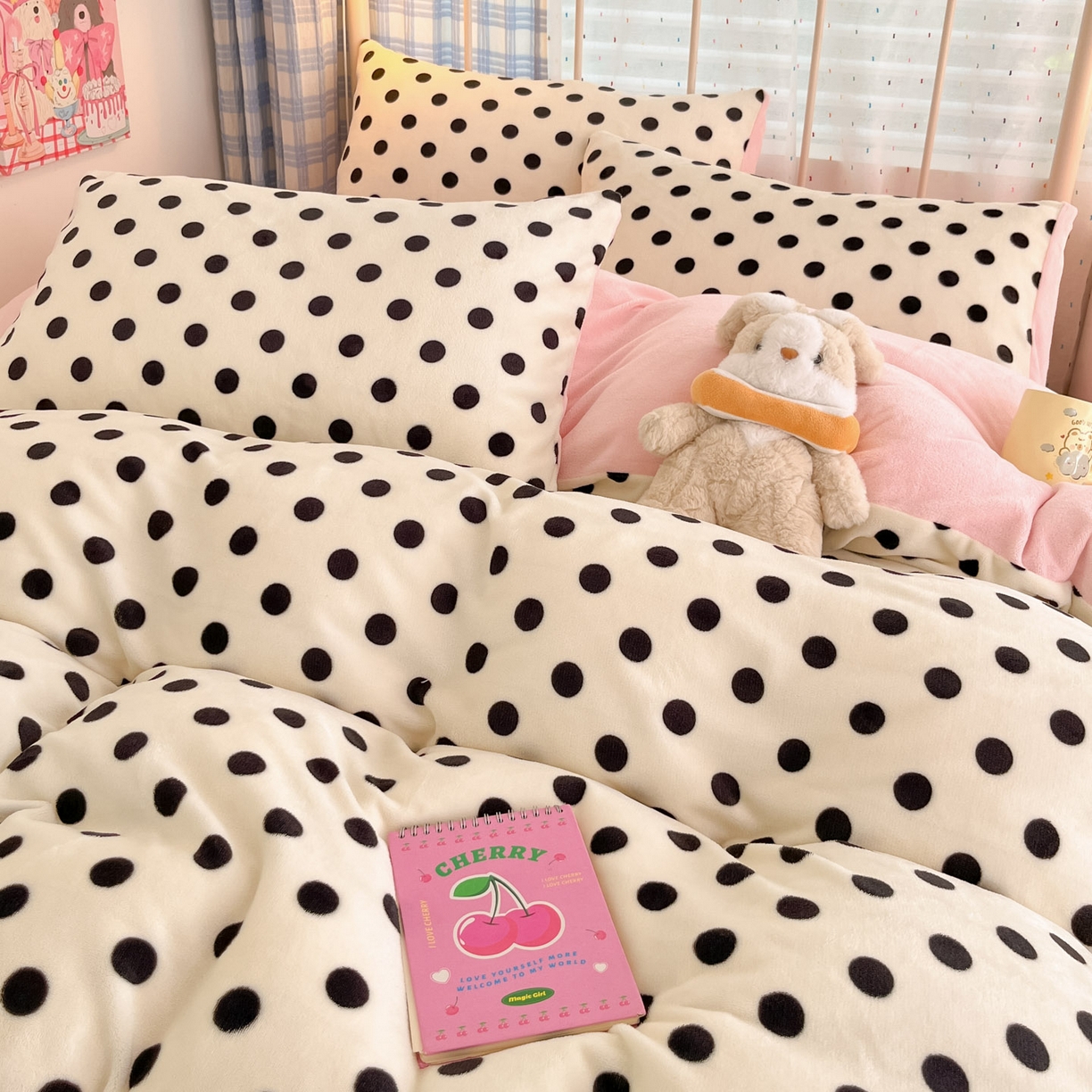 91家纺网 家纺一手货源 找家纺 贝扬思家纺 2025新款软fufu加厚保暖可爱系牛奶绒宿舍床套件系列（小红书推荐）（提供买家秀） 米珍珠