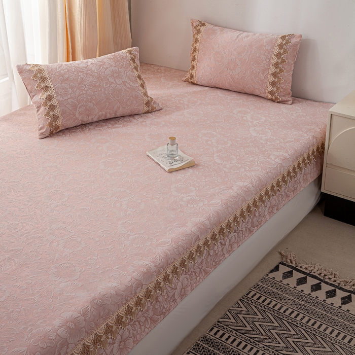 91家纺网 家纺一手货源 找家纺 （总）暖木杨 2025新款雪尼尔榻榻米床盖炕盖防滑耐磨四季通用防滑加厚床盖可定制-一抹茶花