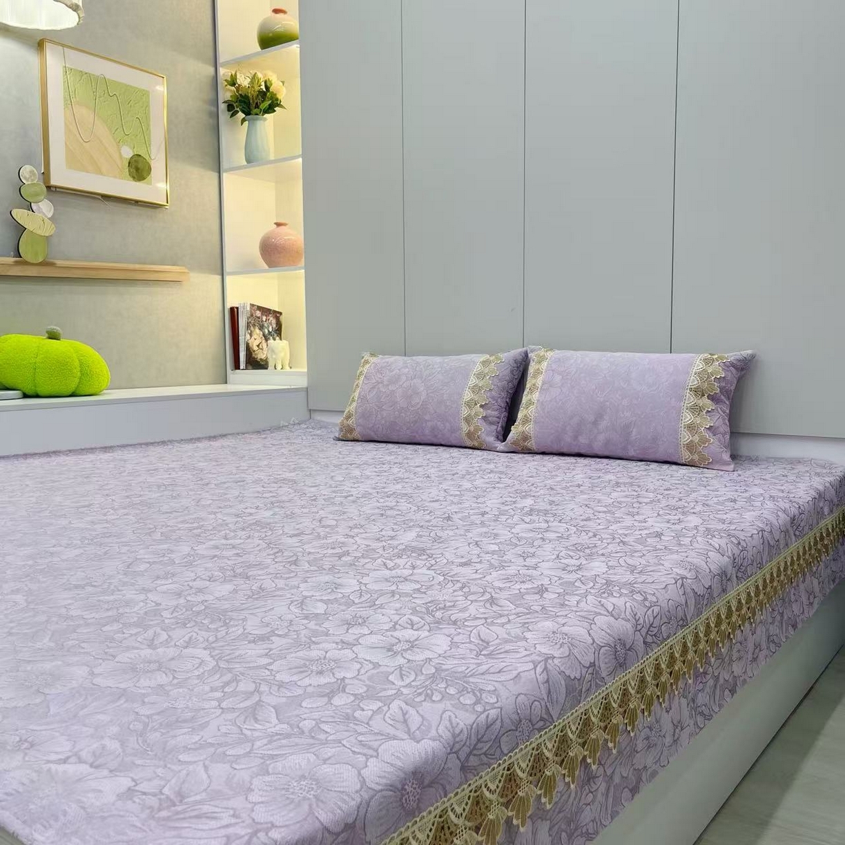 91家纺网 家纺一手货源 找家纺 （总）暖木杨 2025新款雪尼尔榻榻米床盖炕盖防滑耐磨四季通用防滑加厚床盖可定制-一抹茶花