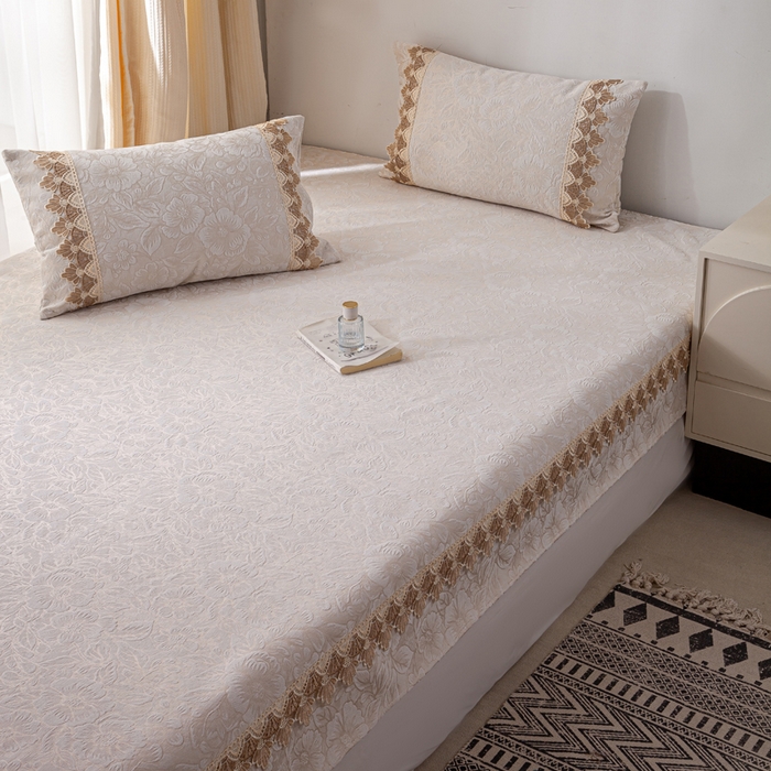 91家纺网 家纺一手货源 找家纺 （总）暖木杨 2025新款雪尼尔榻榻米床盖炕盖防滑耐磨四季通用防滑加厚床盖可定制-一抹茶花
