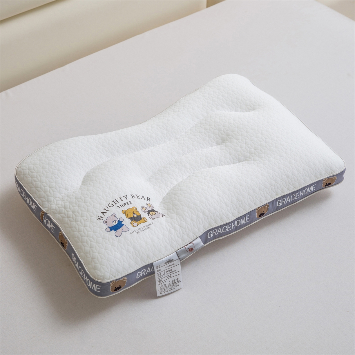 91家纺网 家纺一手货源 找家纺 （总）凌云家纺 2025新款针织小熊枕爆款小熊枕芯儿童30*50小枕头学生40*60低枕成人48*74枕芯