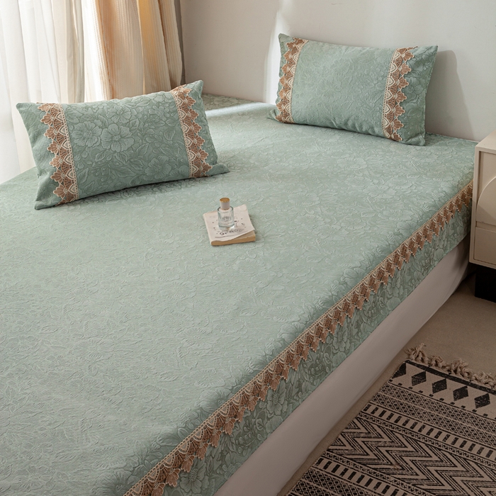 91家纺网 家纺一手货源 找家纺 （总）暖木杨 2025新款雪尼尔榻榻米床盖炕盖防滑耐磨四季通用防滑加厚床盖可定制-一抹茶花