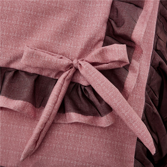 91家纺网 家纺一手货源 找家纺 后庭寝室 2025新款纯色磨毛黑蕾丝四件套-秘密花园 秘密花园-日珥红