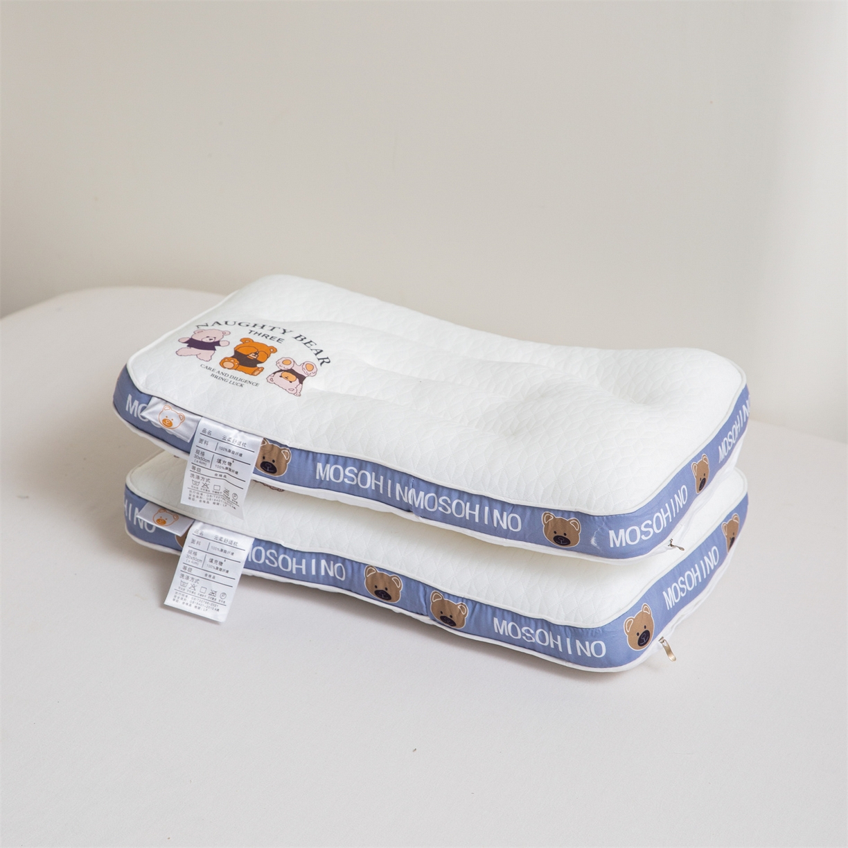 91家纺网 家纺一手货源 找家纺 凌云家纺 2025新款针织小熊枕爆款小熊枕芯儿童30*50小枕头学生40*60低枕成人48*74枕芯 儿童枕30*50cm/只 针织小熊枕