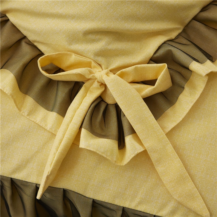 91家纺网 家纺一手货源 找家纺 后庭寝室 2025新款纯色磨毛黑蕾丝四件套-秘密花园 秘密花园-闪耀黄