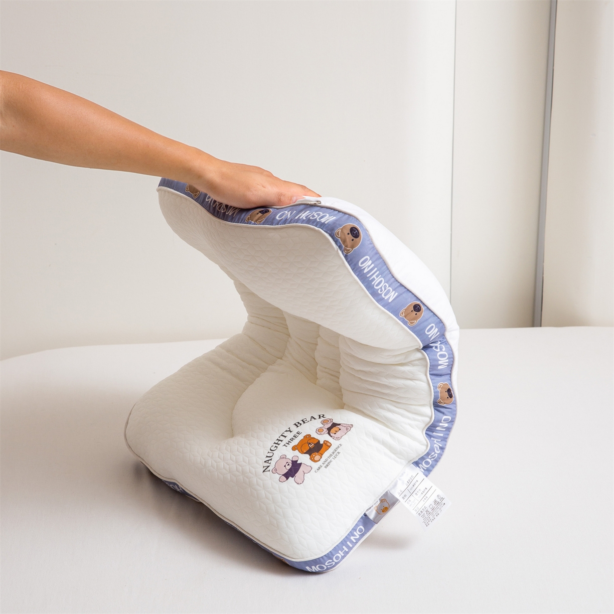 91家纺网 家纺一手货源 找家纺 凌云家纺 2025新款针织小熊枕爆款小熊枕芯儿童30*50小枕头学生40*60低枕成人48*74枕芯 学生枕40*60cm/只 针织小熊枕