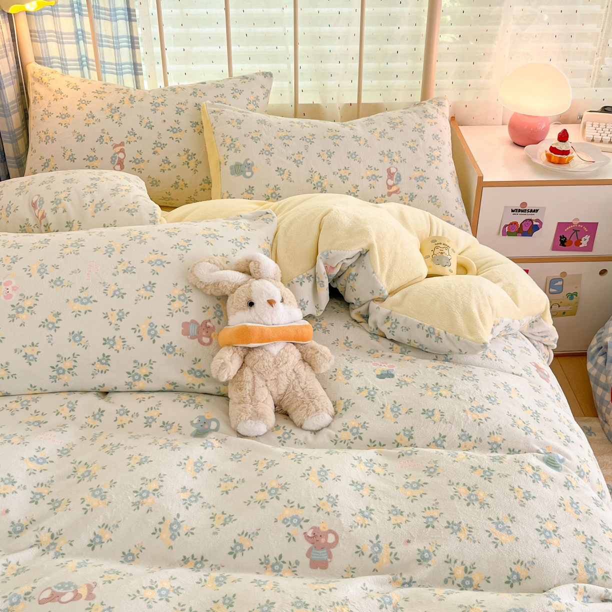 91家纺网 家纺一手货源 找家纺 贝扬思家纺 2025新款软fufu加厚保暖可爱系牛奶绒宿舍床套件系列（小红书推荐）（提供买家秀） 茉莉小象