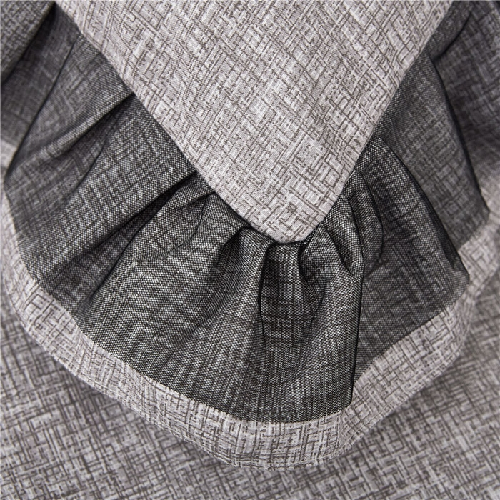 91家纺网 家纺一手货源 找家纺 后庭寝室 2025新款纯色磨毛黑蕾丝四件套-秘密花园 秘密花园-星云灰