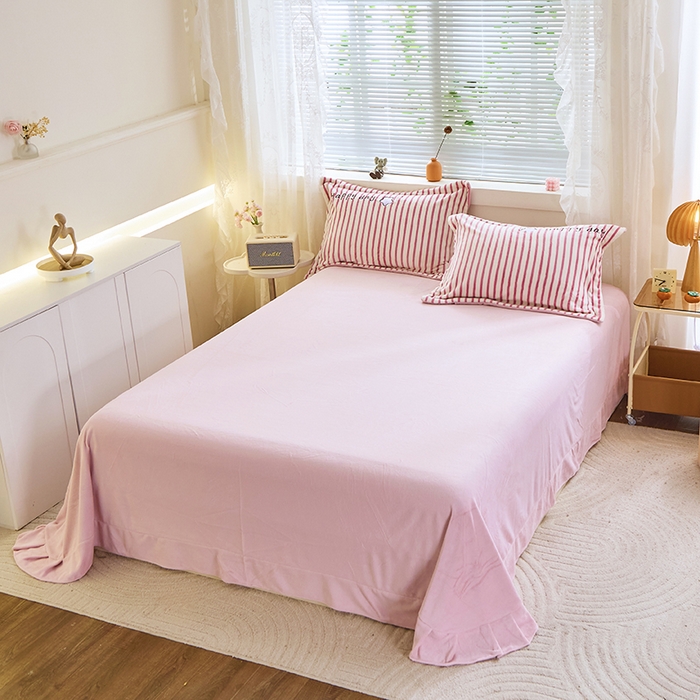 91家纺网 家纺一手货源 找家纺 美洲琳 2025新款卡通牛奶绒高克重四件套 星月小兔-浅粉