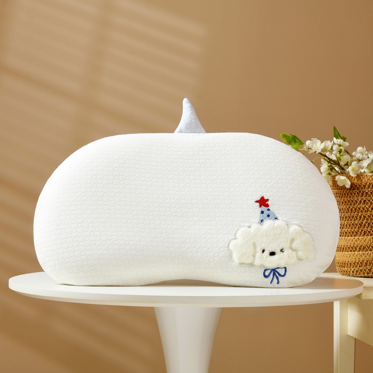 91家纺网 家纺一手货源 找家纺 小猫派 2025新款贴布绣豌豆儿童枕枕头枕芯 豌豆-圣诞小狗