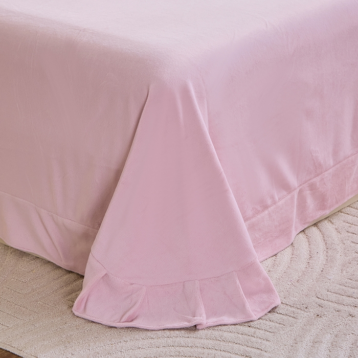 91家纺网 家纺一手货源 找家纺 美洲琳 2025新款卡通牛奶绒高克重四件套 星月小兔-浅粉