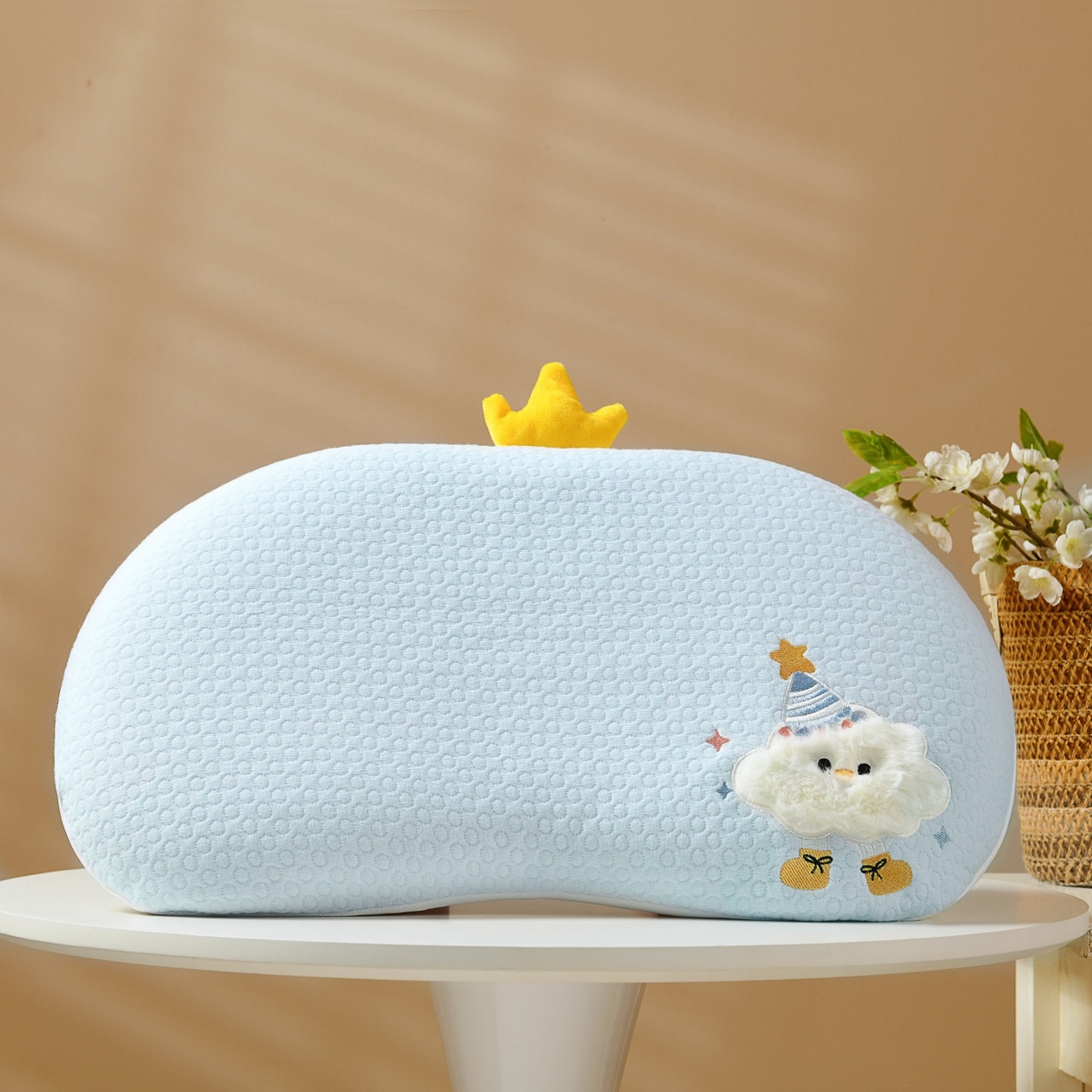 小猫派 2025新款贴布绣豌豆儿童枕枕头枕芯 豌豆-酷星云