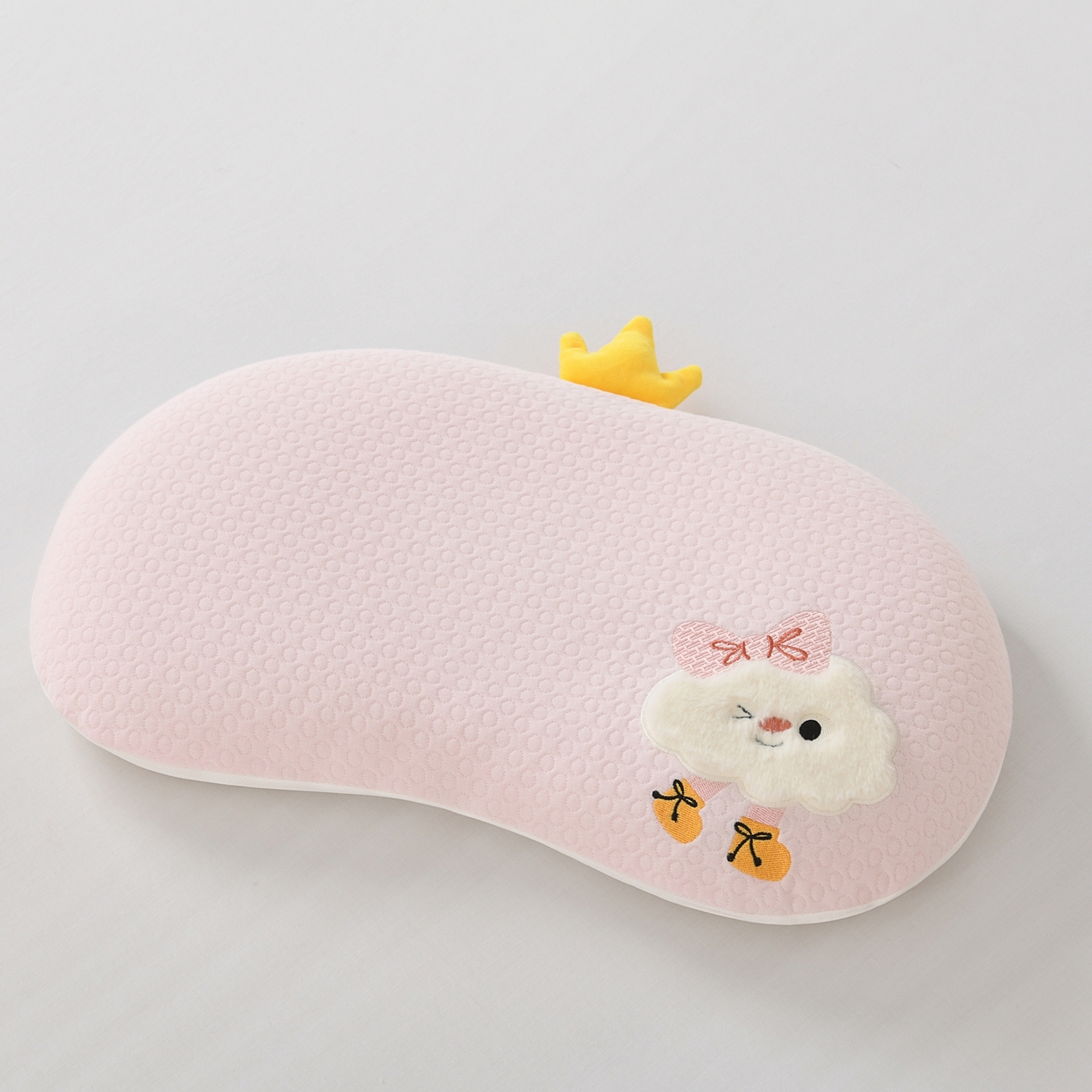 91家纺网 家纺一手货源 找家纺 小猫派 2025新款贴布绣豌豆儿童枕枕头枕芯 豌豆-泡芙云