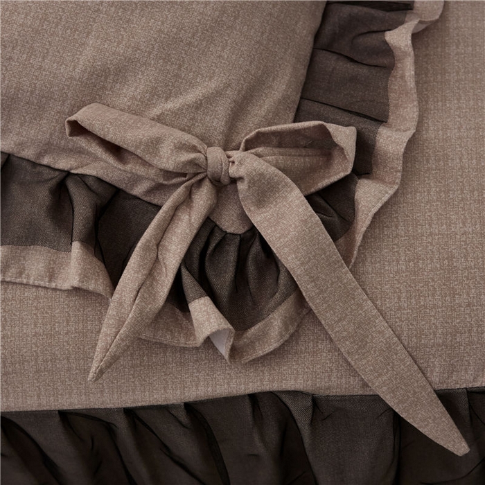 91家纺网 家纺一手货源 找家纺 后庭寝室 2025新款纯色磨毛黑蕾丝四件套-秘密花园 秘密花园-耀沙卡其