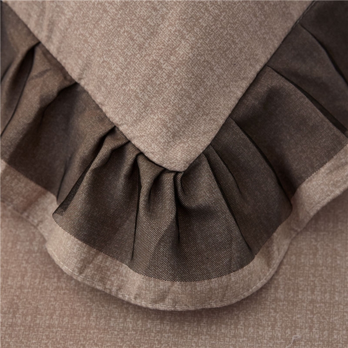 91家纺网 家纺一手货源 找家纺 后庭寝室 2025新款纯色磨毛黑蕾丝四件套-秘密花园 秘密花园-耀沙卡其