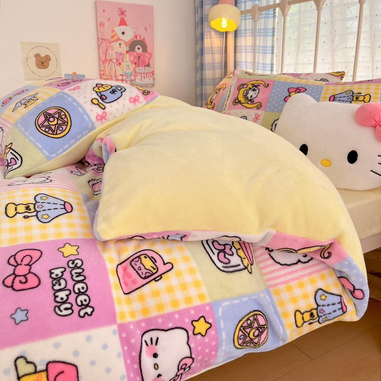 91家纺网 家纺一手货源 找家纺 贝扬思家纺 2025新款软fufu加厚保暖可爱系牛奶绒宿舍床套件系列（小红书推荐）（提供买家秀） 少女心