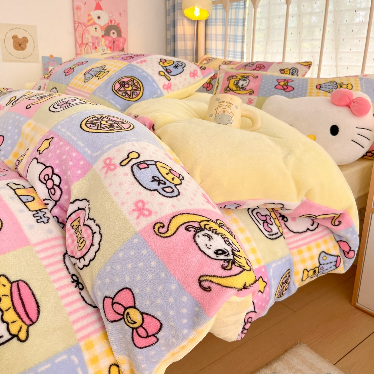 91家纺网 家纺一手货源 找家纺 贝扬思家纺 2025新款软fufu加厚保暖可爱系牛奶绒宿舍床套件系列（小红书推荐）（提供买家秀） 少女心