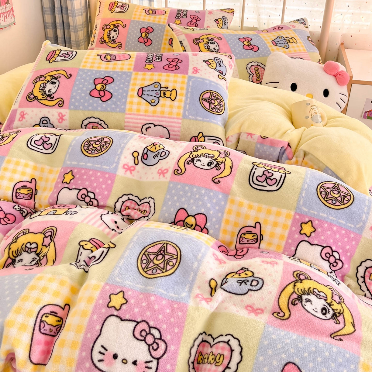 91家纺网 家纺一手货源 找家纺 贝扬思家纺 2025新款软fufu加厚保暖可爱系牛奶绒宿舍床套件系列（小红书推荐）（提供买家秀） 少女心