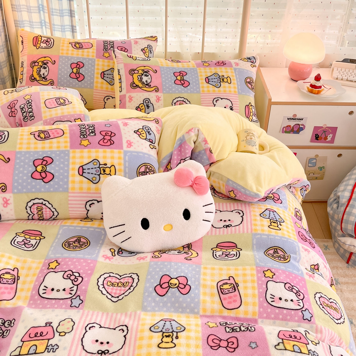 91家纺网 家纺一手货源 找家纺 贝扬思家纺 2025新款软fufu加厚保暖可爱系牛奶绒宿舍床套件系列（小红书推荐）（提供买家秀） 少女心