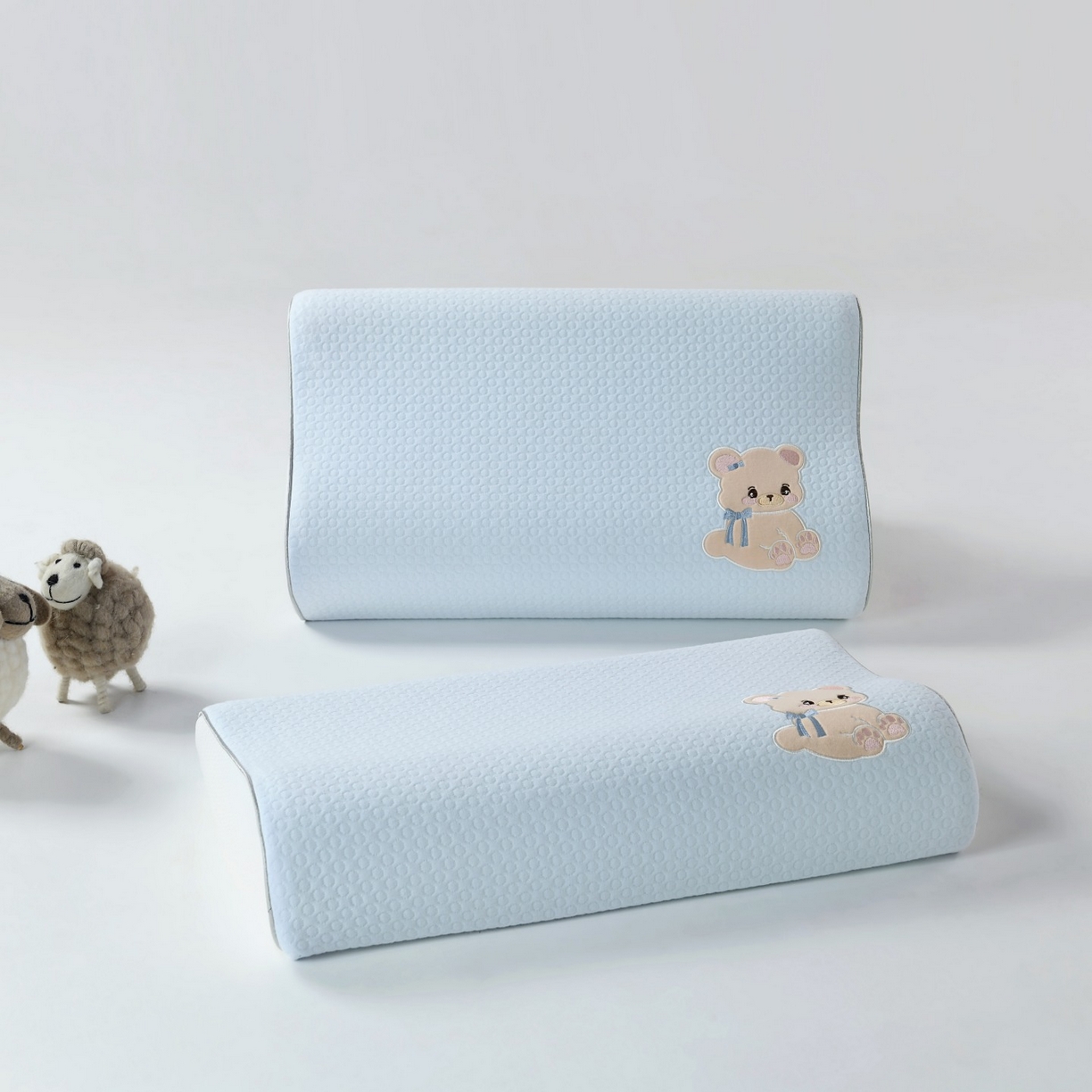 91家纺网 家纺一手货源 找家纺 小猫派 2025新款贴布绣棉布乳胶枕套单品枕套单件枕套 绵绵熊（圈圈棉）