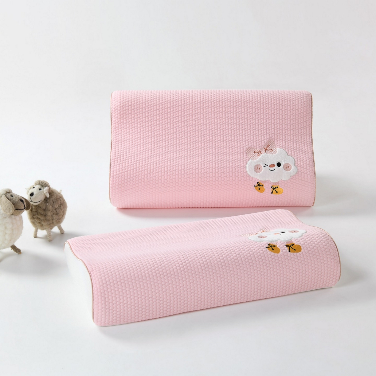 小猫派 2025新款贴布绣棉布乳胶枕套单品枕套单件枕套 泡芙云（豆豆棉）