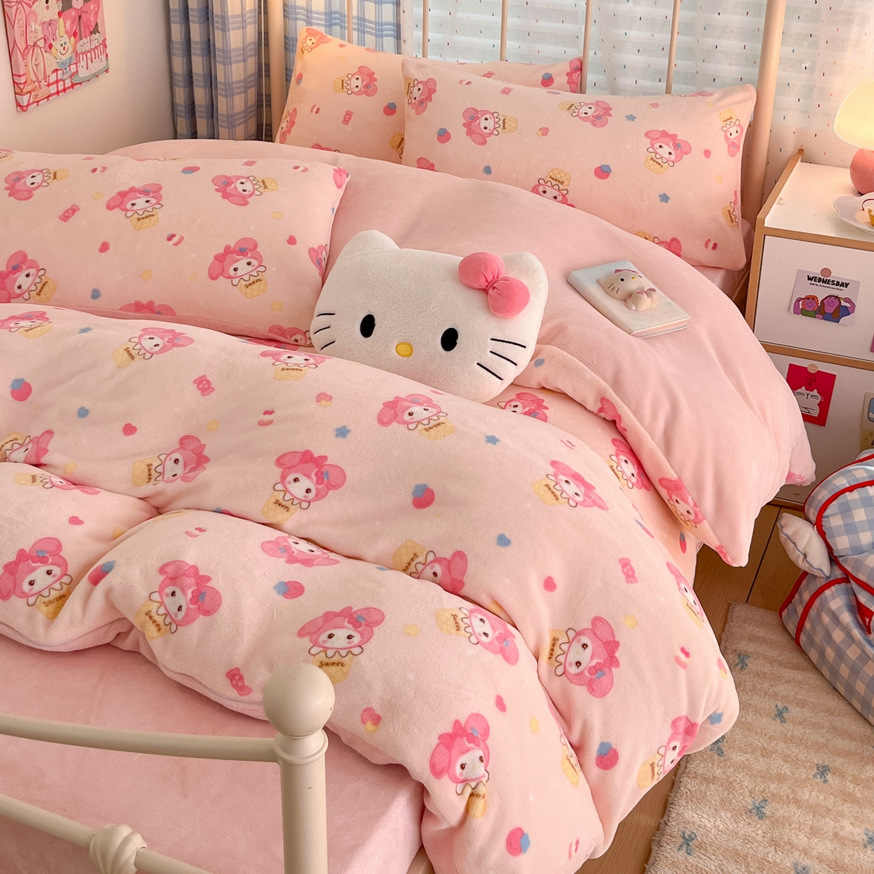 贝扬思家纺 2025新款软fufu加厚保暖可爱系牛奶绒宿舍床套件系列（小红书推荐）（提供买家秀） 小美甜品屋