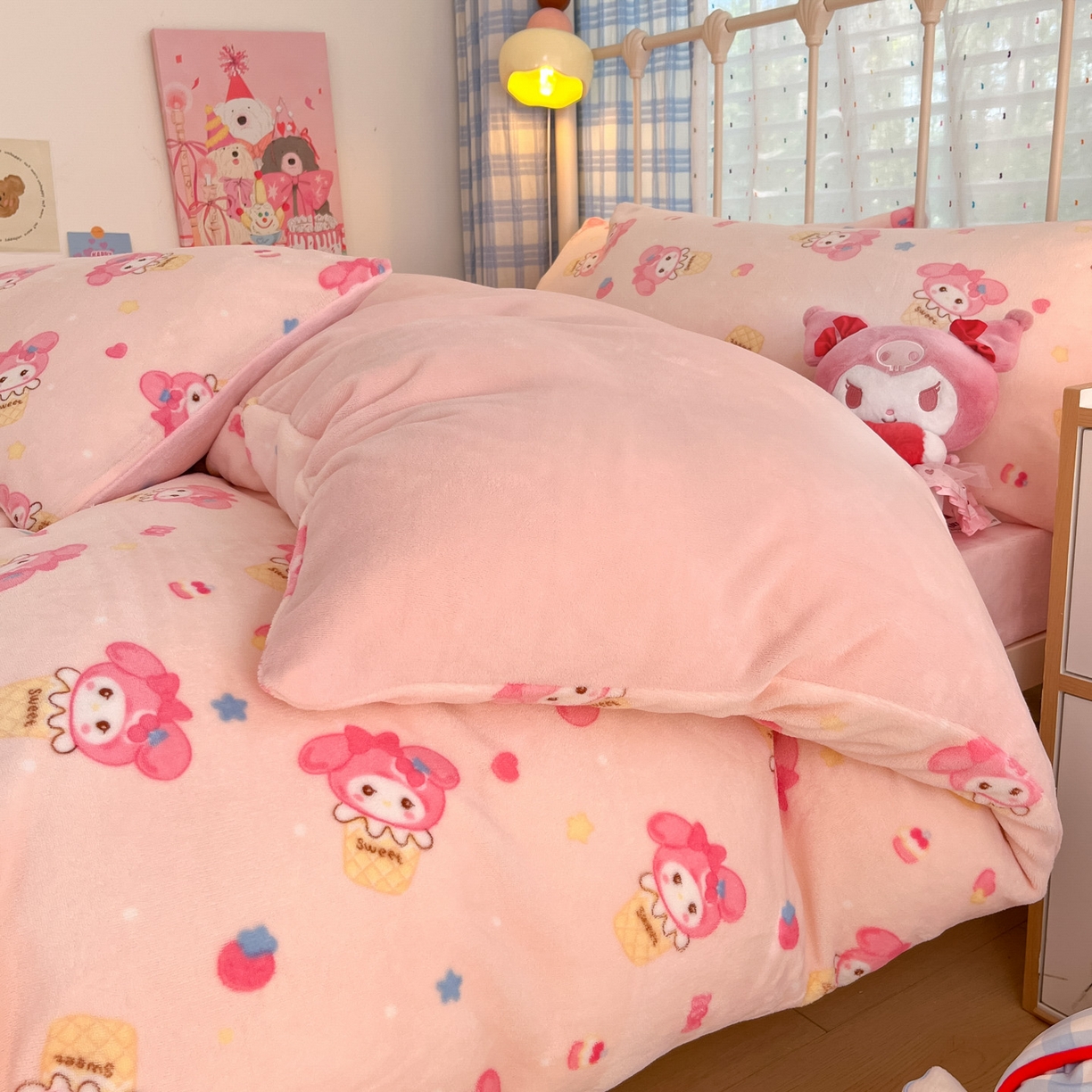 91家纺网 家纺一手货源 找家纺 贝扬思家纺 2025新款软fufu加厚保暖可爱系牛奶绒宿舍床套件系列（小红书推荐）（提供买家秀） 小美甜品屋