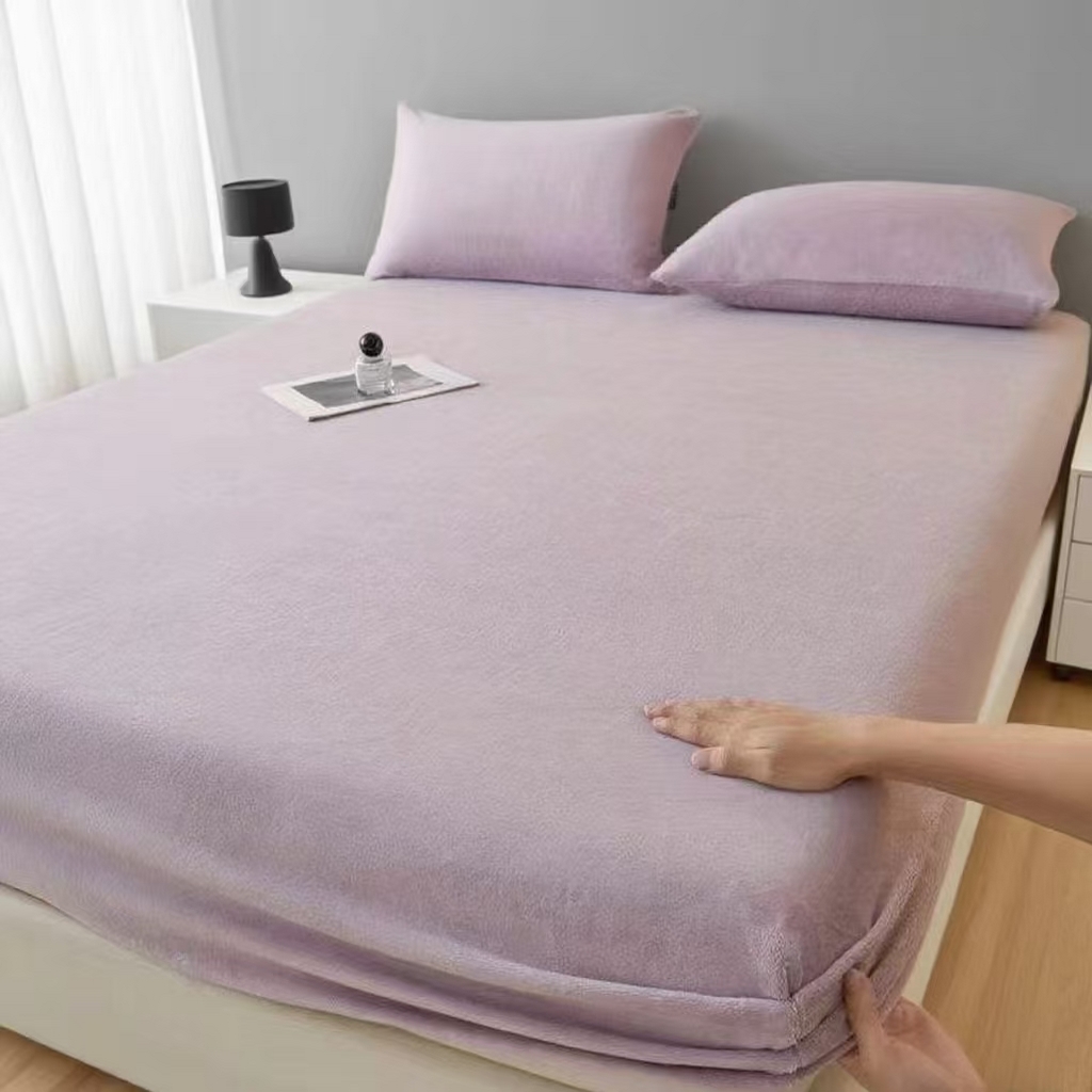 91家纺网 家纺一手货源 找家纺 （总）世爵 2025新款简约纯色牛奶绒床笠单床笠床笠单件床垫保护套