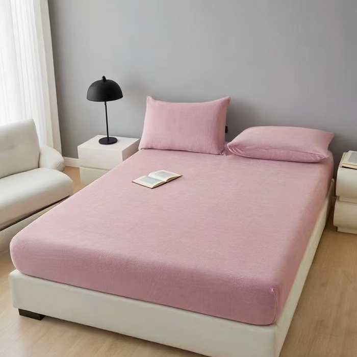 91家纺网 家纺一手货源 找家纺 （总）世爵 2025新款简约纯色牛奶绒床笠单床笠床笠单件床垫保护套